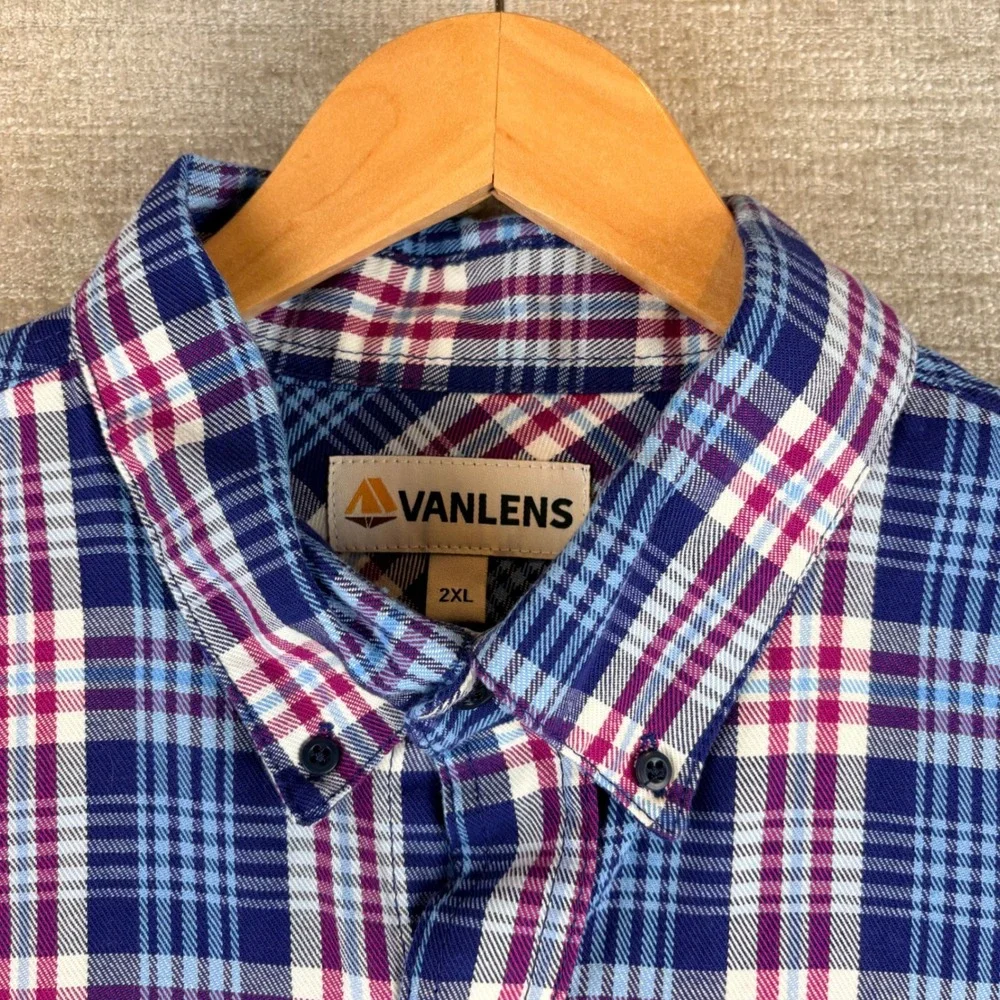 Vanlens FR2023C MNS FR Shirt Mens 2XL Blue Plaid CAT 2 Workwear EUC Industrial